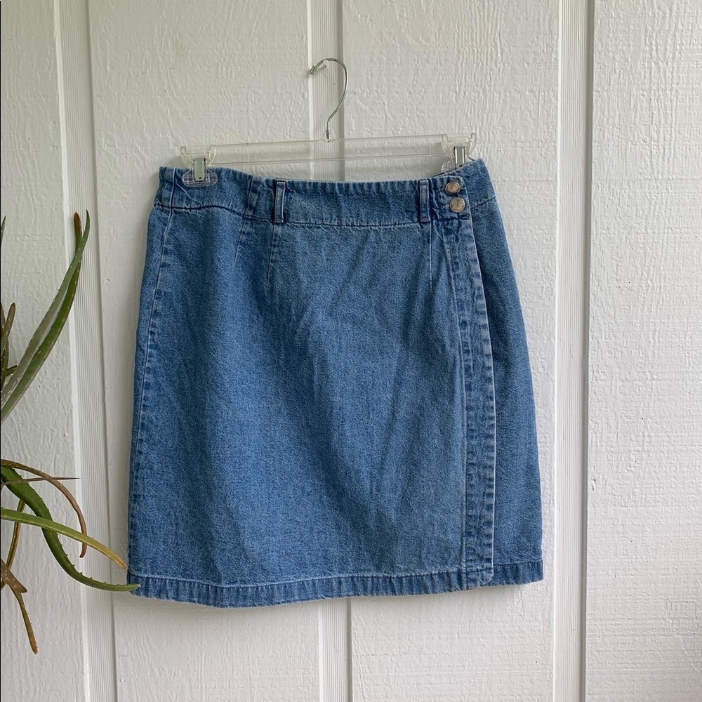 Vintage 90s Ruff Hewn Jean Wrap Skirt size 16